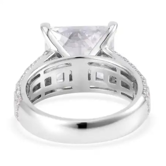 Lustro Stella Finest CZ Ring in Platinum over Sterling Silver.  NWT - Picture 5 of 10